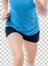 Beautiful fitness woman jogging over white